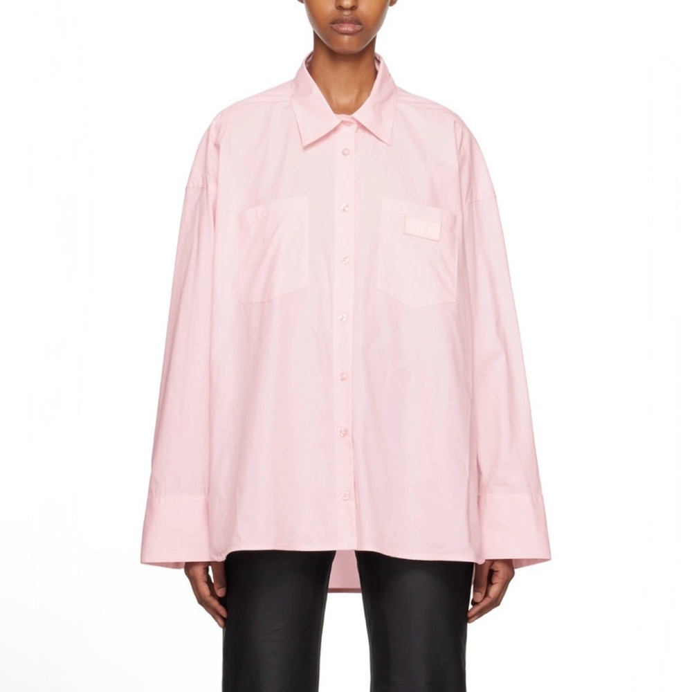 REMAIN Organic Cotton Pink Oversized Button Down Shirt XS/S US4 EUC